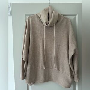 Cherish Neutral Taupe Cowl Pullover Sweater